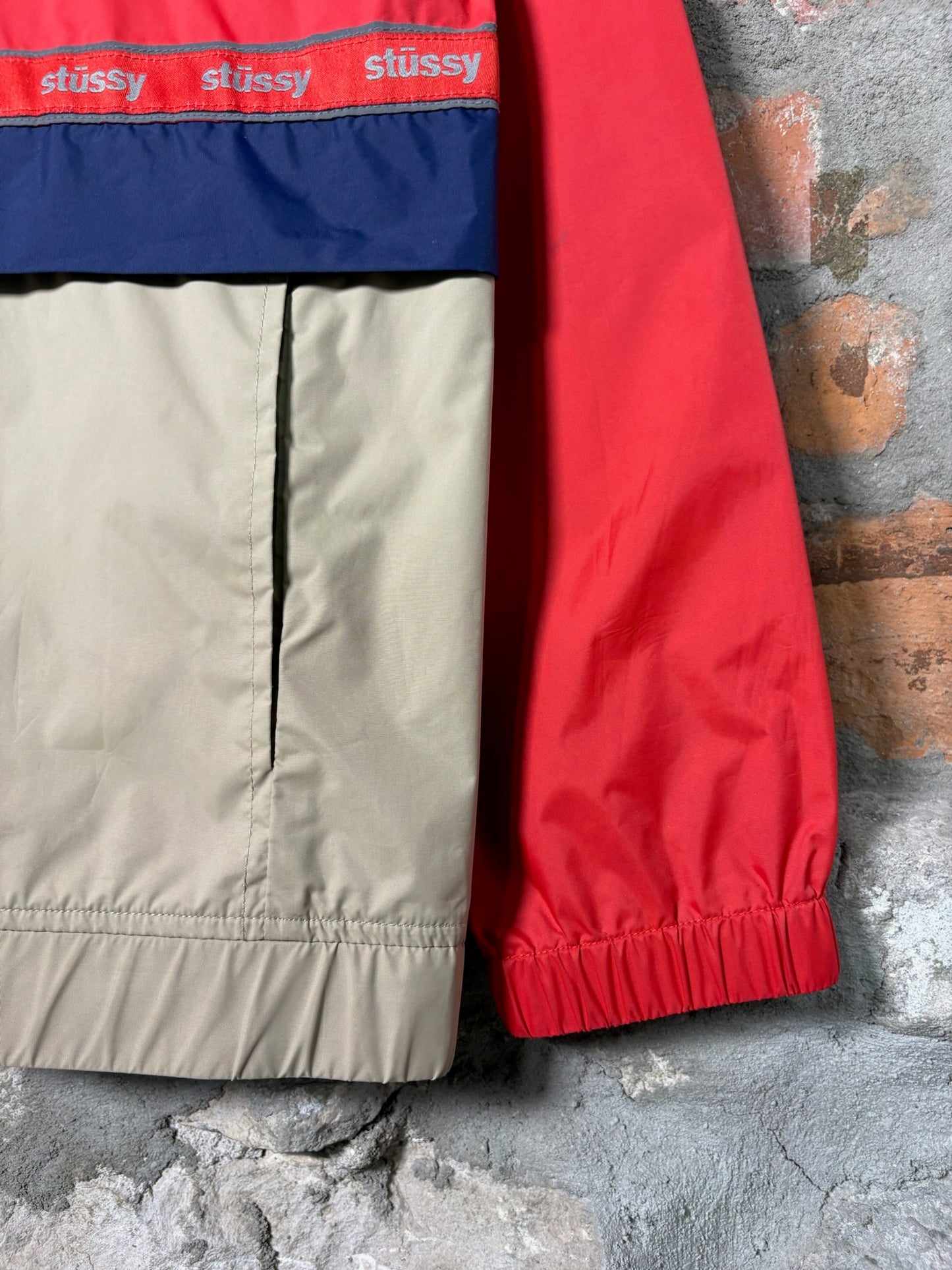 Stussy Piping Windbreaker Zip Jacket Sz S