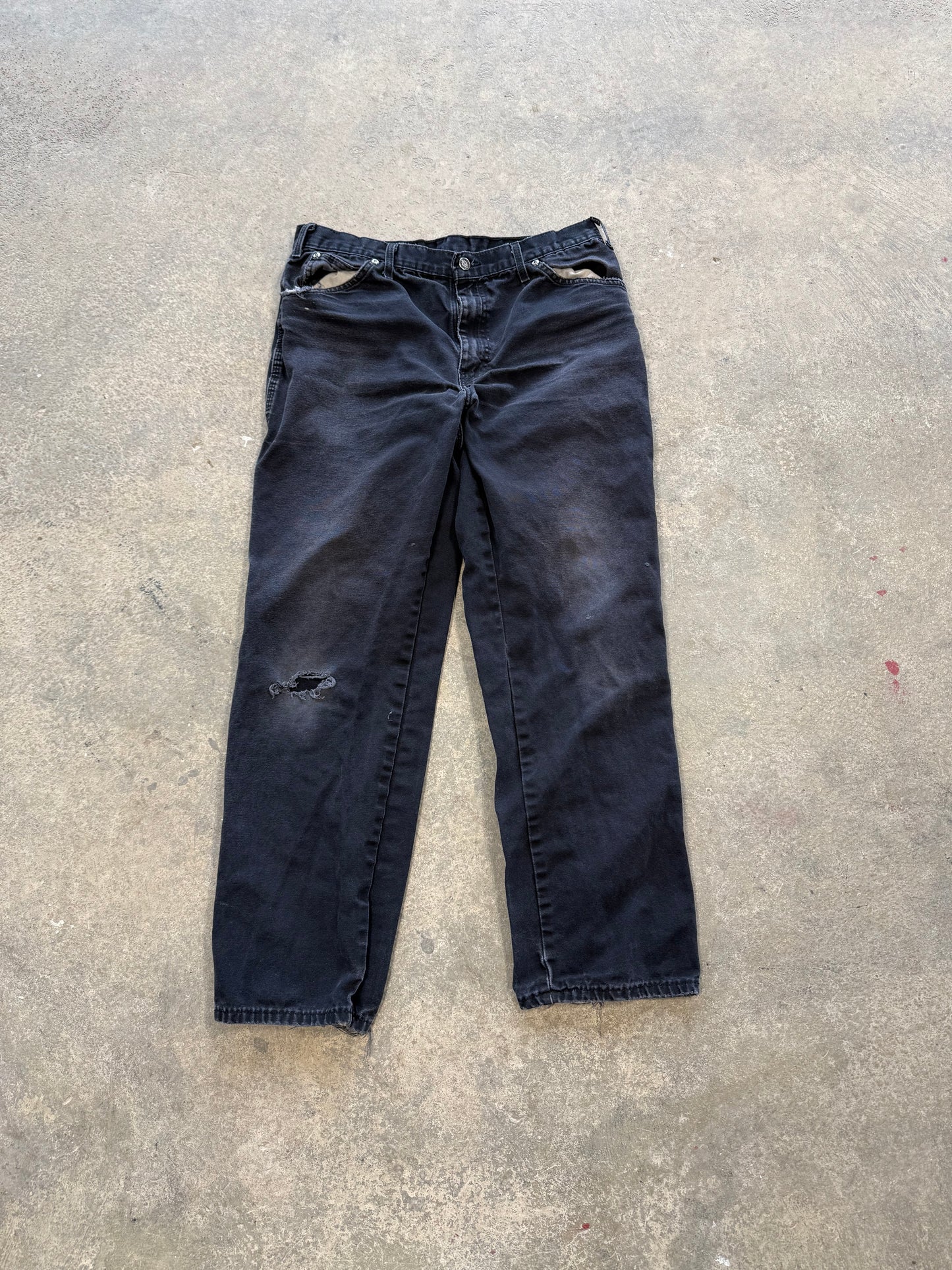 (36 Waist) Vtg Dickes Black Carpenter Pants