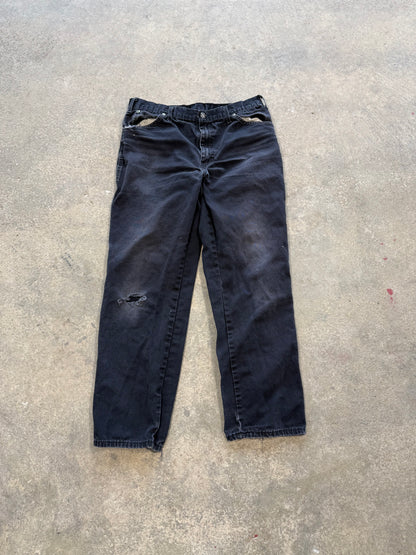 (36 Waist) Vtg Dickes Black Carpenter Pants