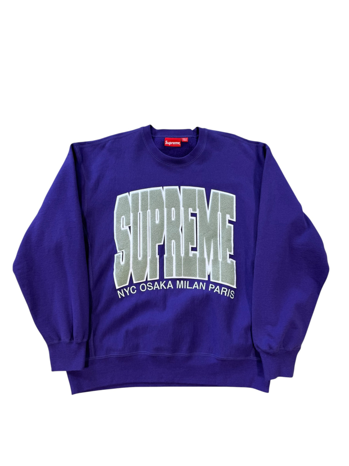 (XL) Supreme Cities Arc Purple Crewneck