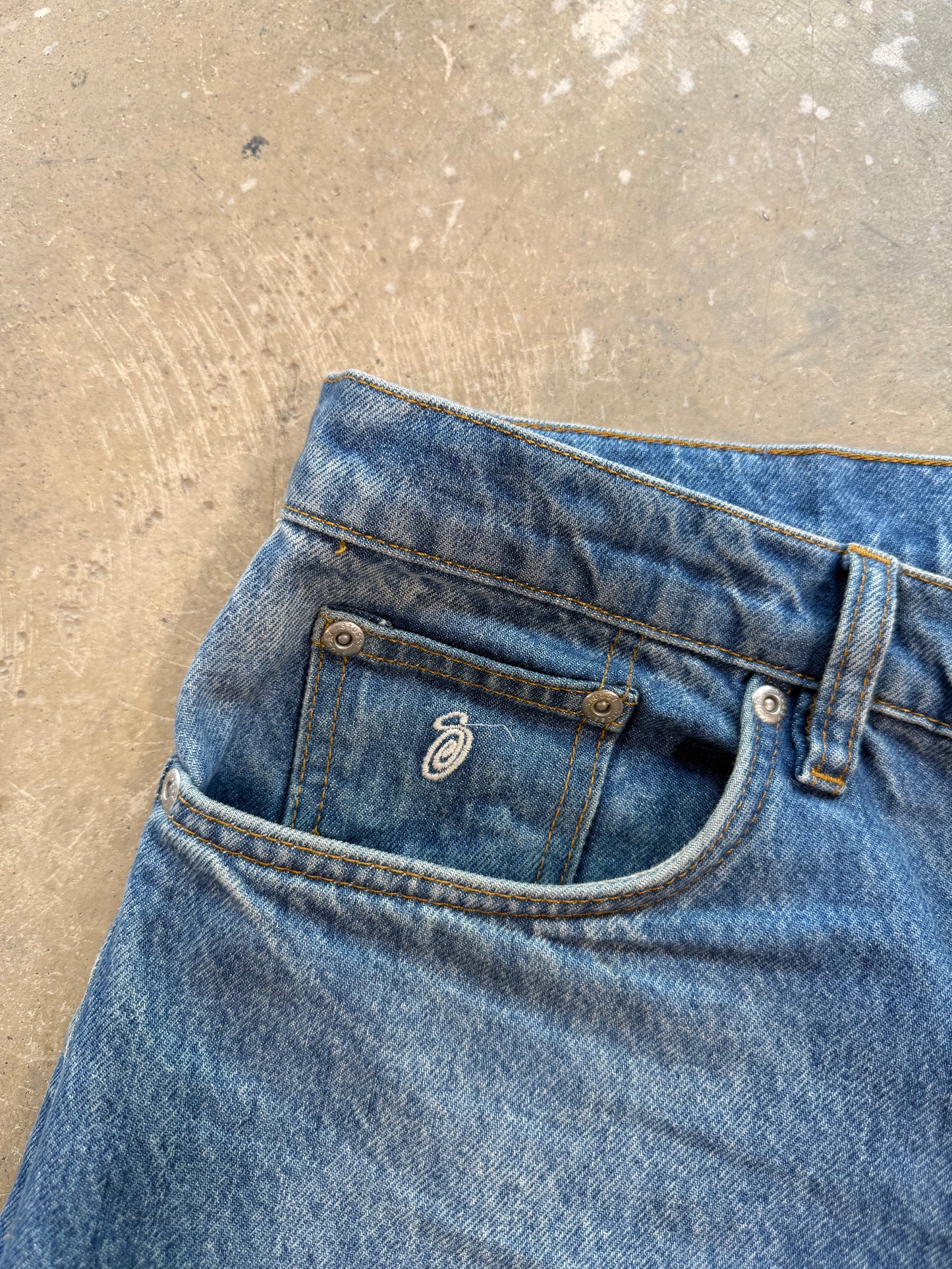 (32W) Stussy Classic Wide Leg Jeans