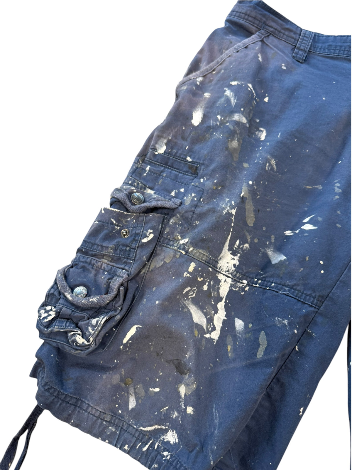 (32) Vintage Trashed Navy Cargo Shorts