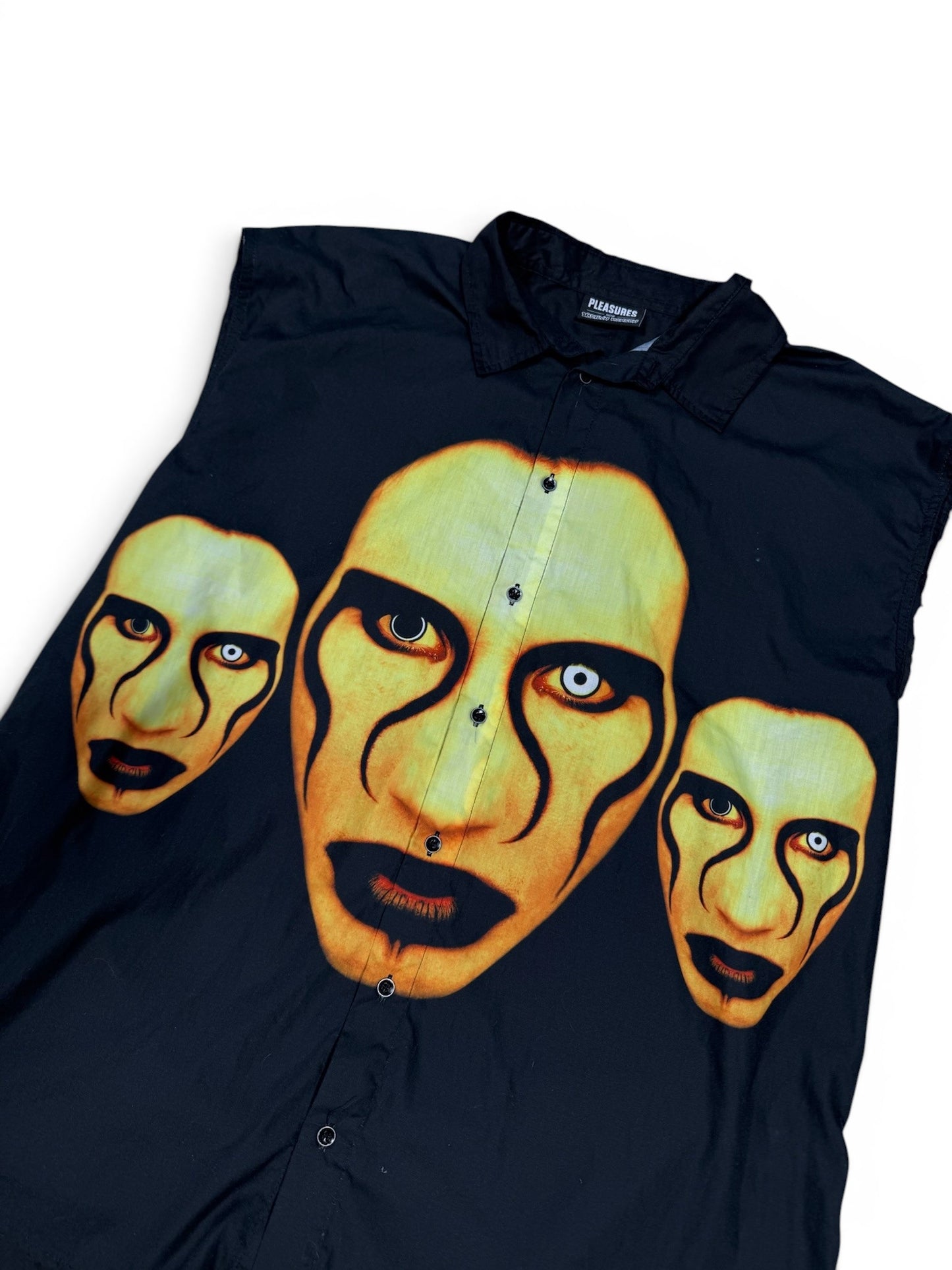 (XL) 2020 Marilyn Manson Pleasures Sleeveless Button Up Shirt