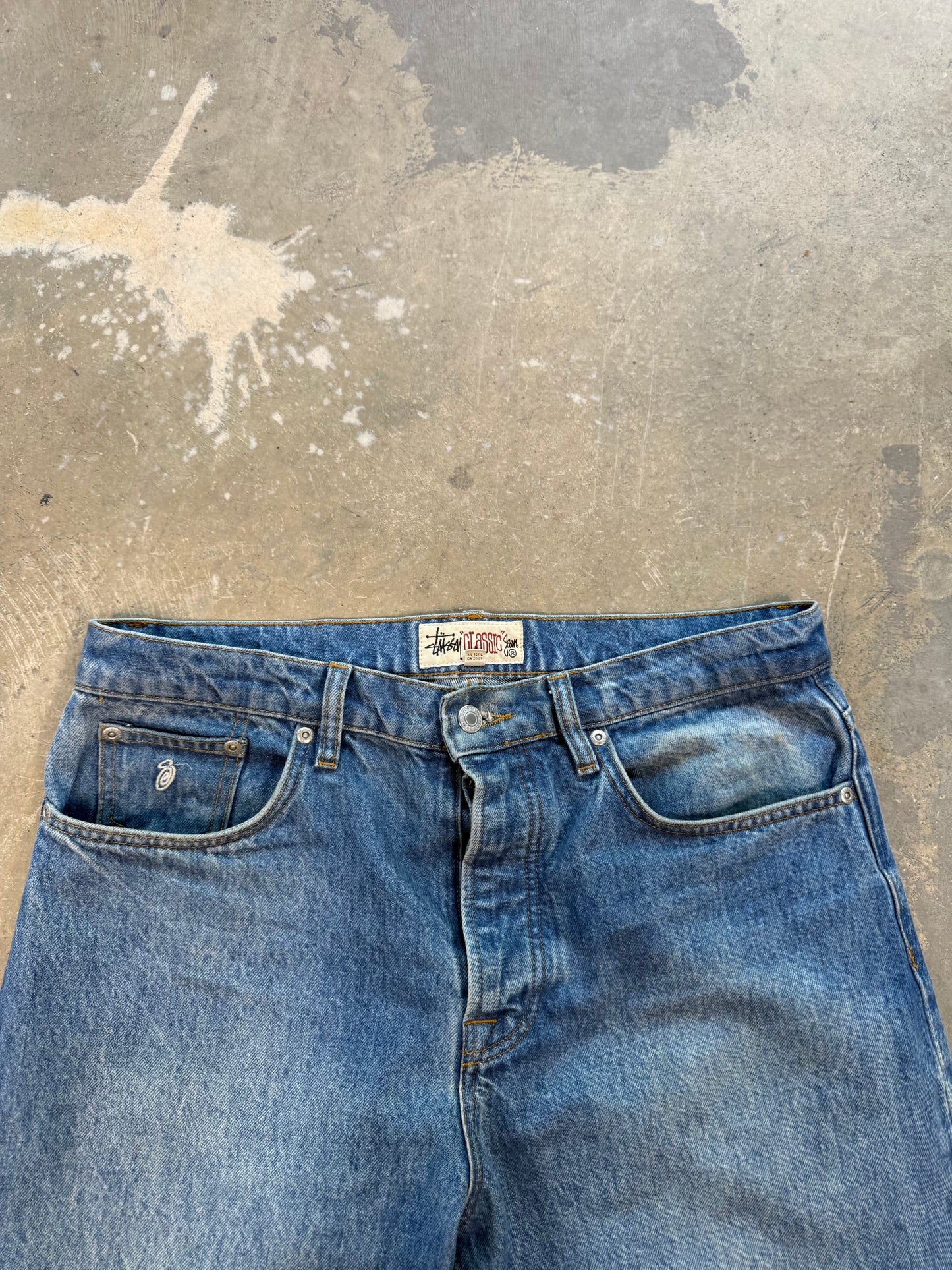 (32W) Stussy Classic Wide Leg Jeans