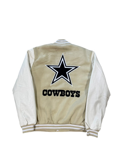 (XL) Y2K Dallas Cowboys Crème Revisable Sports Jacket