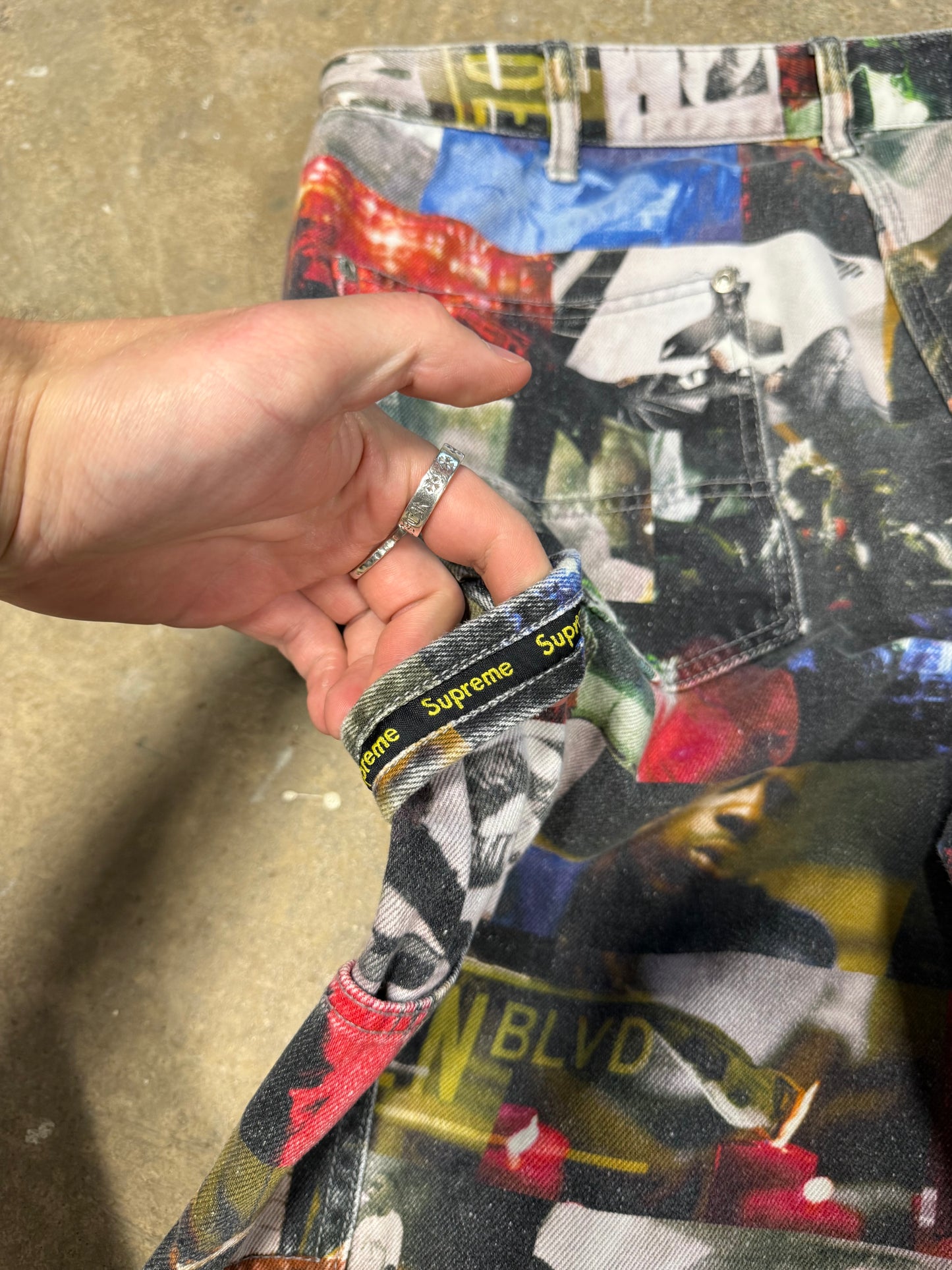 (34W) FW21 Supreme Nas and DMX Double Knee Denim Pants