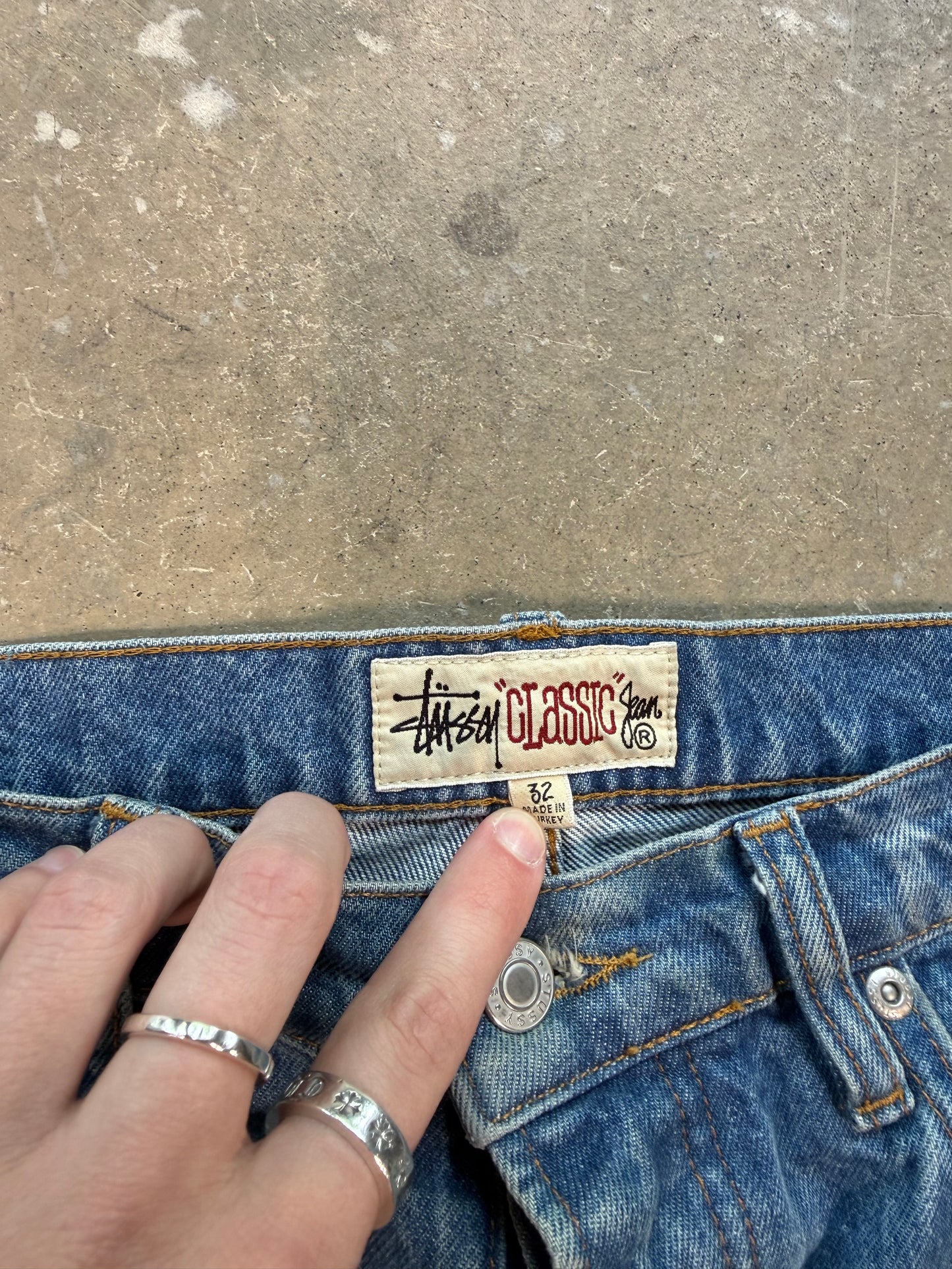 (32W) Stussy Classic Wide Leg Jeans