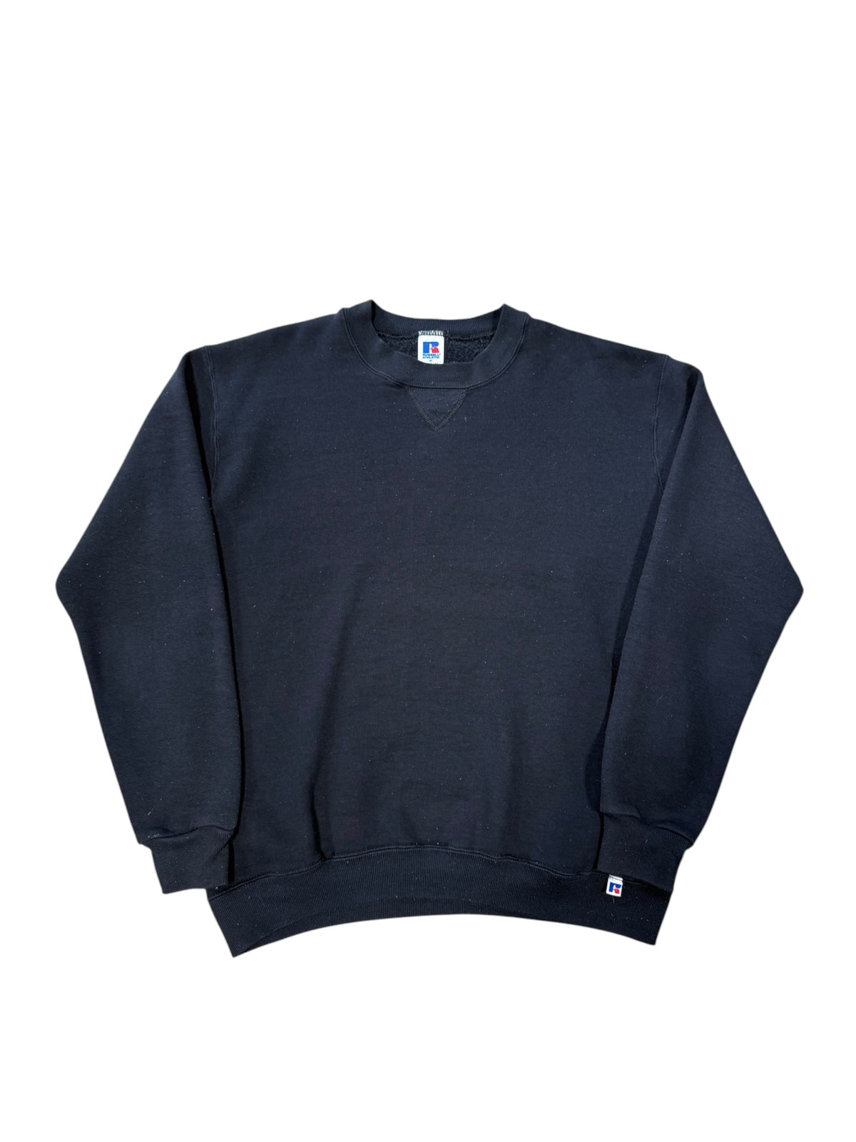 (M) 90’s Russell Blank Black Crewneck
