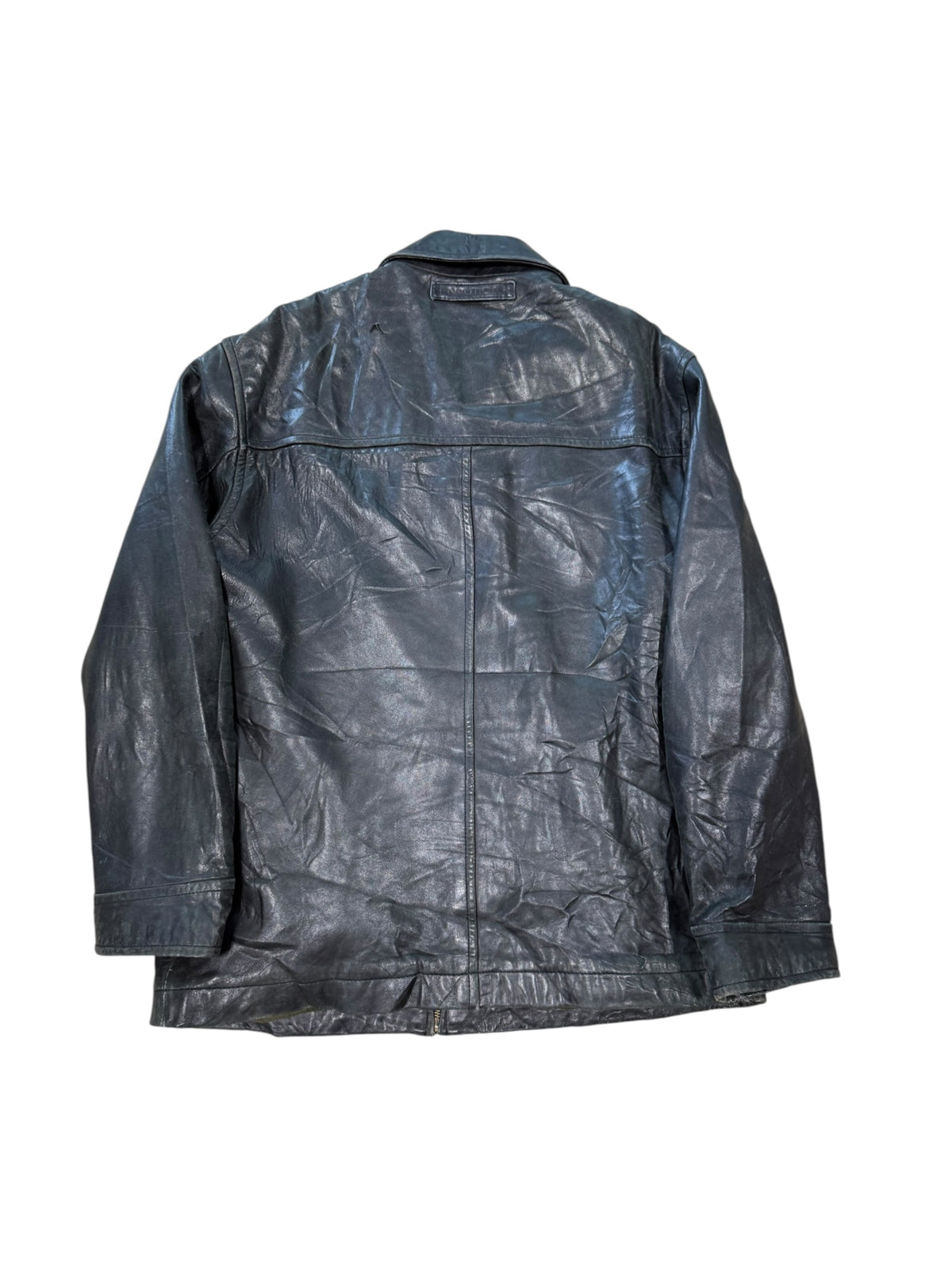 (XL) Vintage Nautica Long Leather Jacket