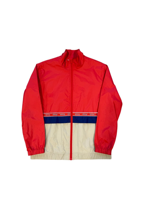 Stussy Piping Windbreaker Zip Jacket Sz S