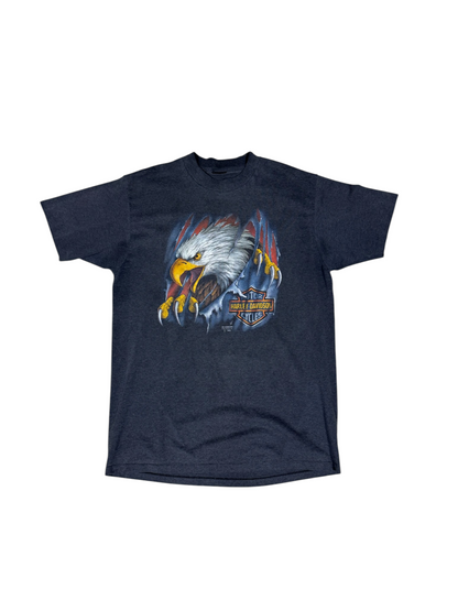 (XL) 1990 Harley Davidson 3D Emblem Eagle Tee