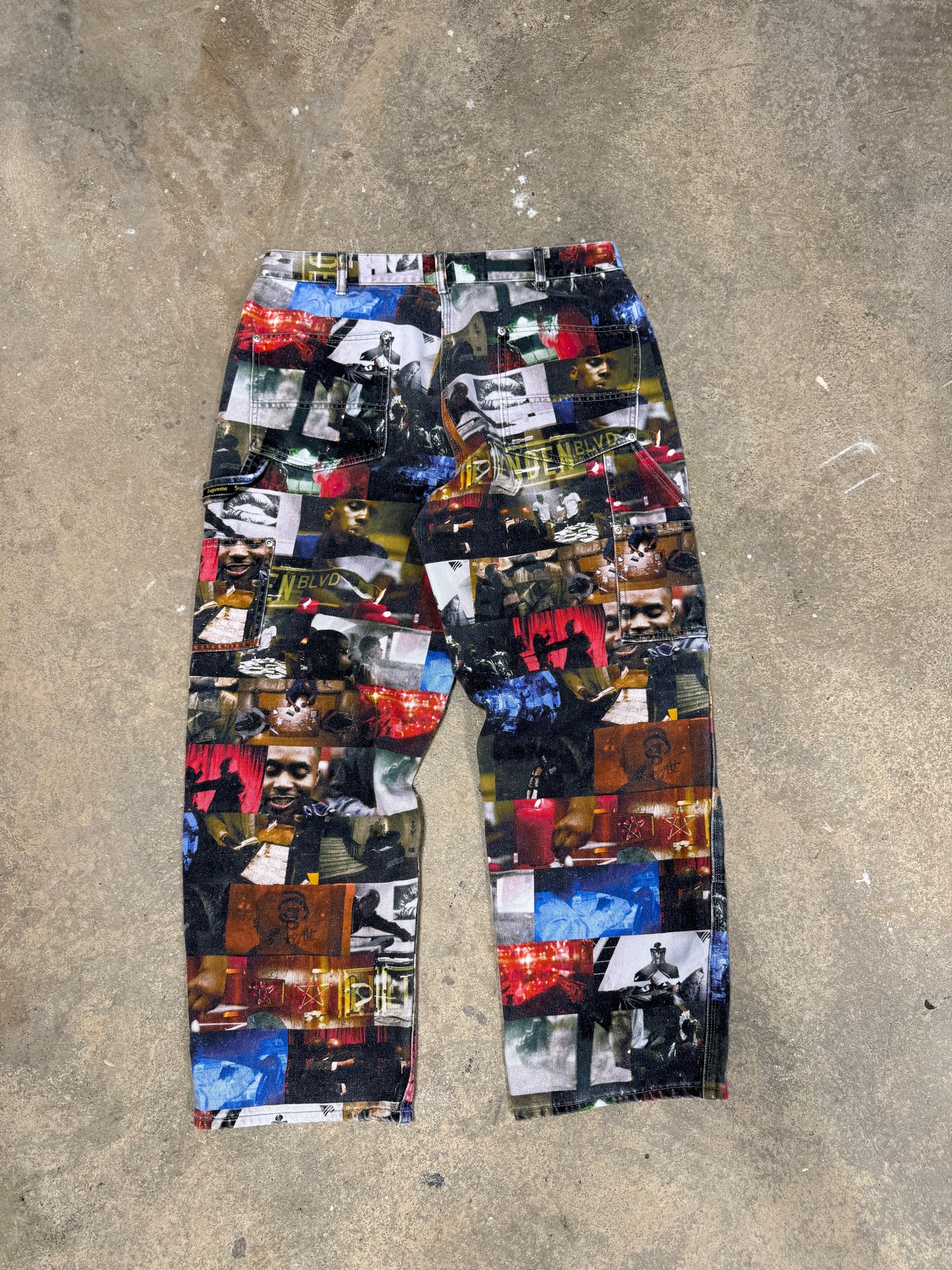 (34W) FW21 Supreme Nas and DMX Double Knee Denim Pants