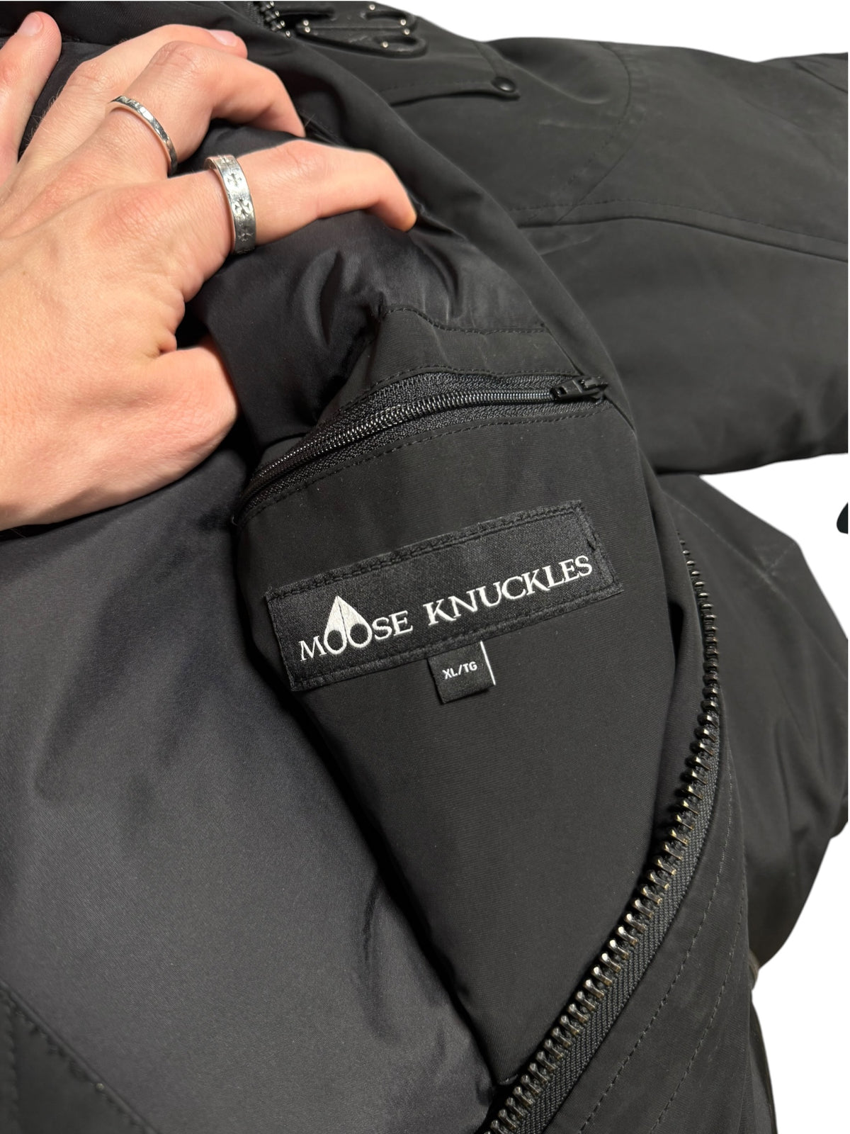 (XL) Moose Knuckles Black Parka Jacket