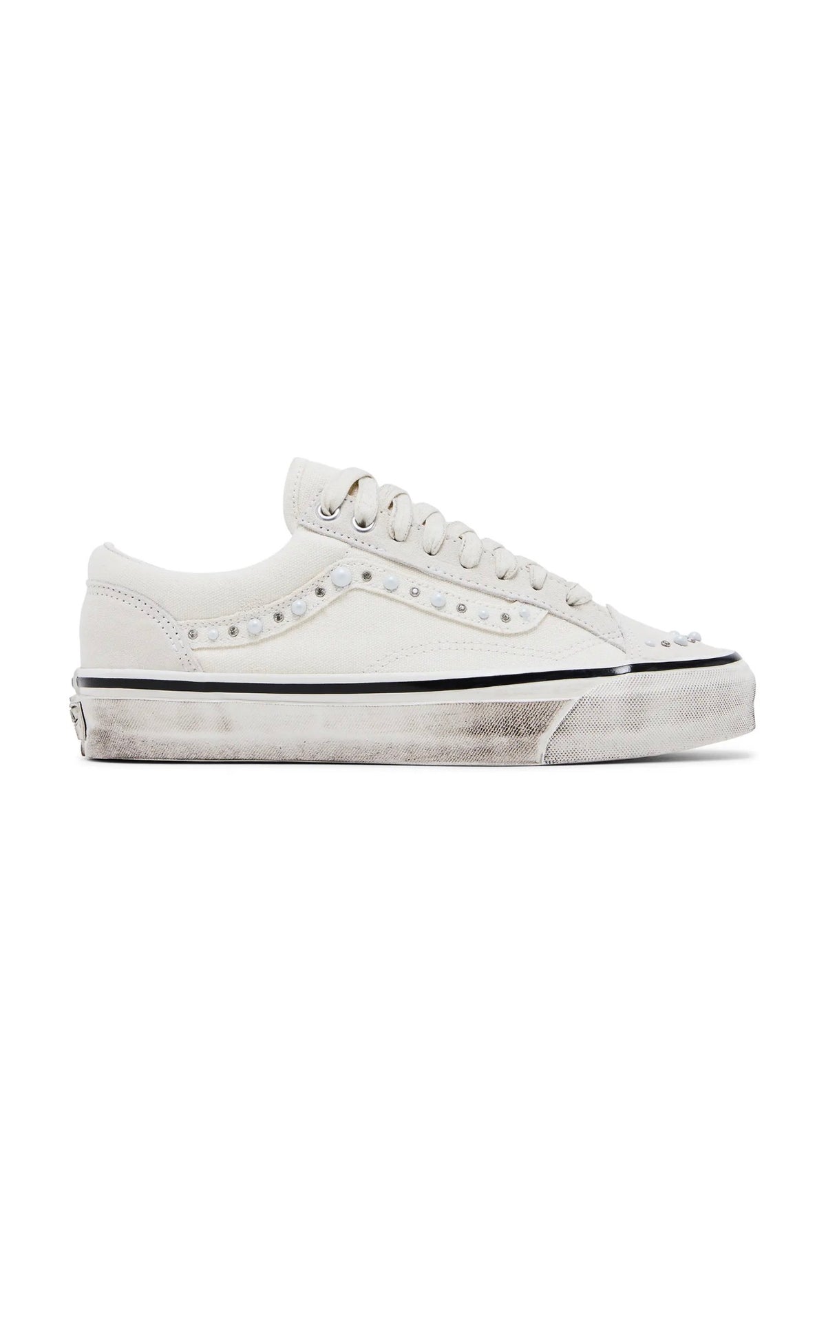 (8) Pearlized Vans LX White Old School 36 Used
