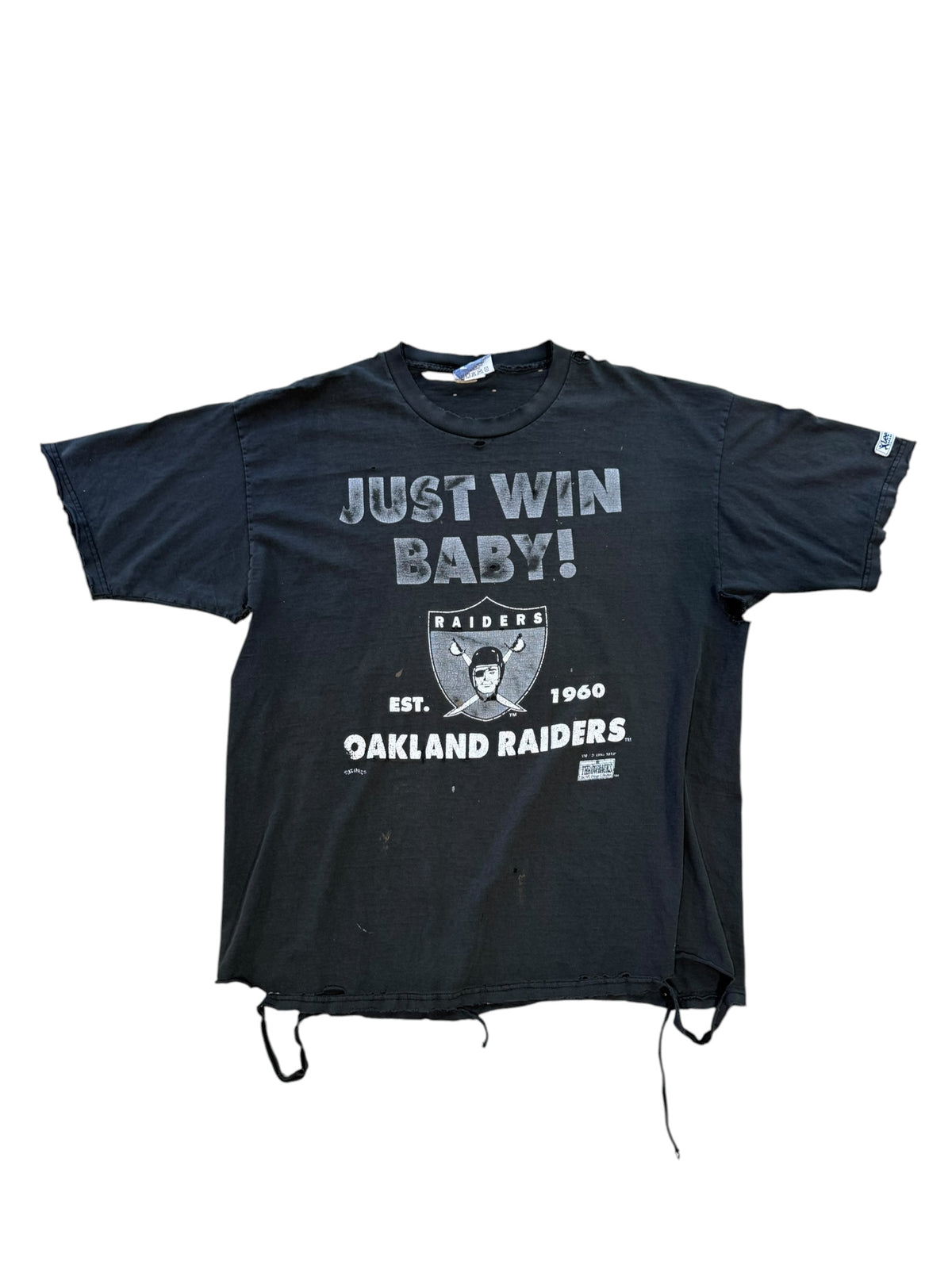 (XXL) Vintage Oakland Raiders Thrashed Black NFL Tee
