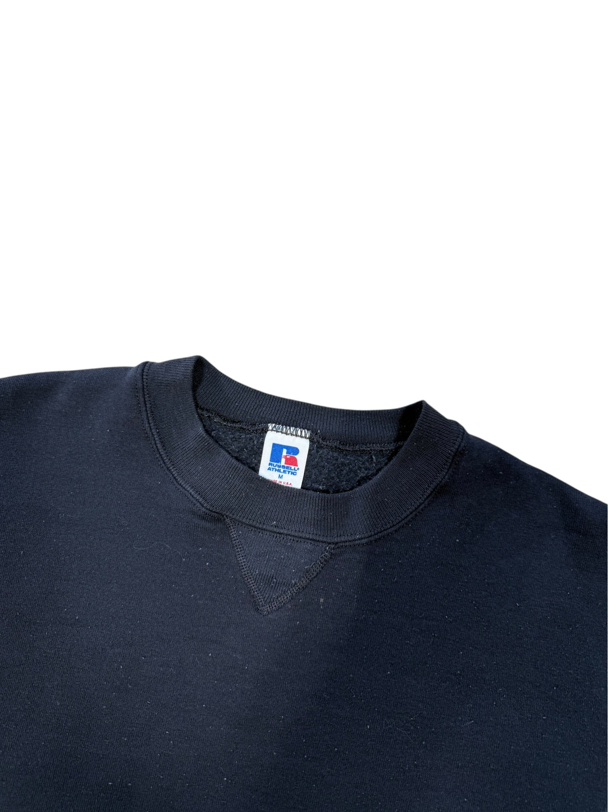 (M) 90’s Russell Blank Black Crewneck
