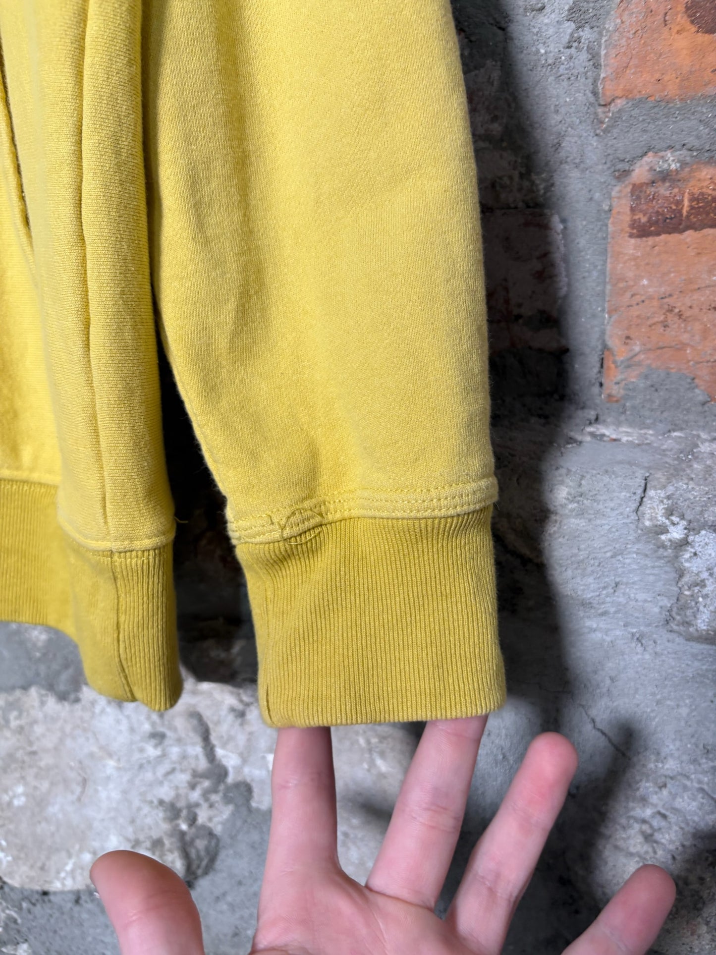 Stussy Script Logo Yellow Sweater Sz S