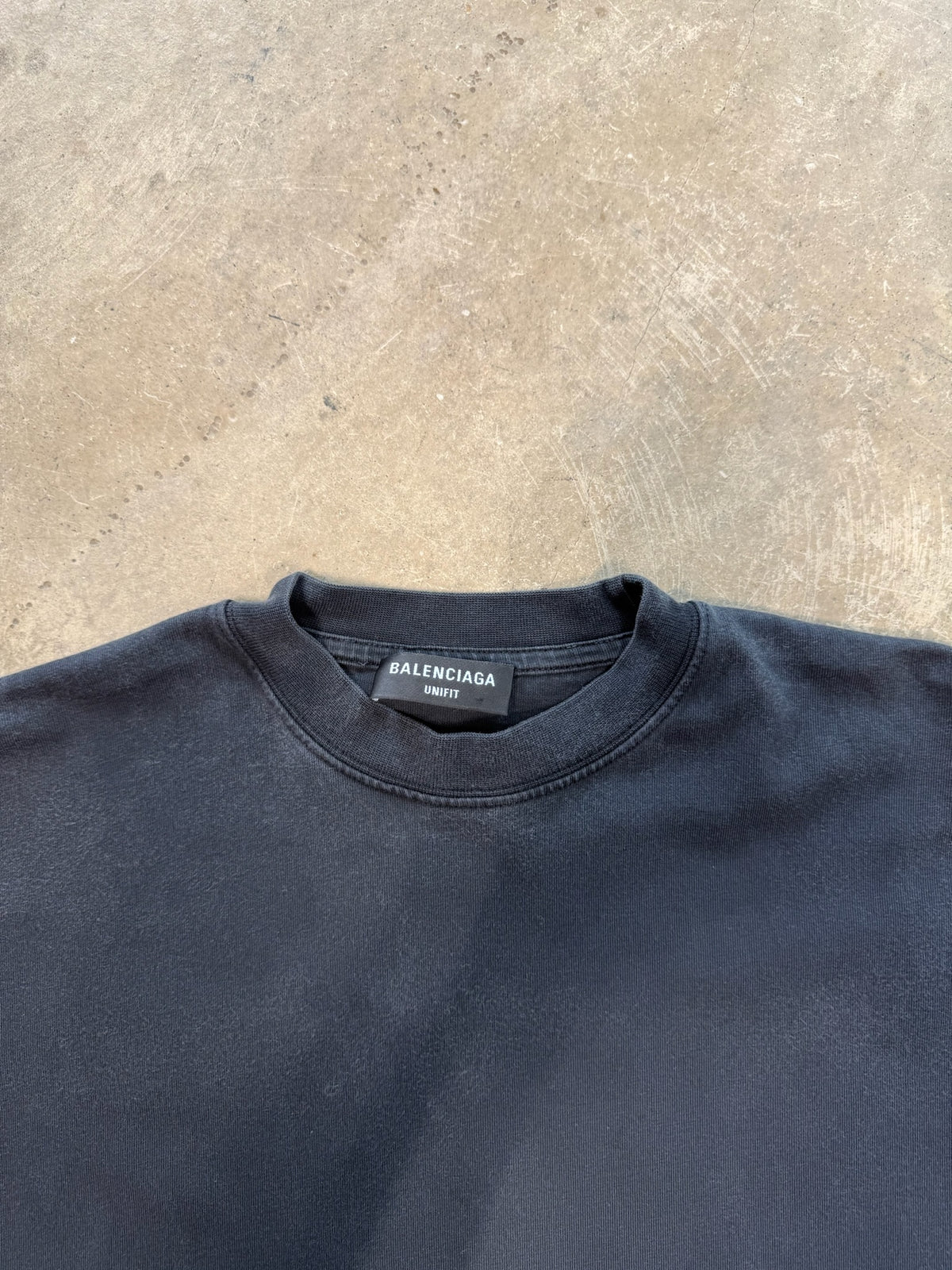 (M) Balenciaga Taped Logo Black Tee