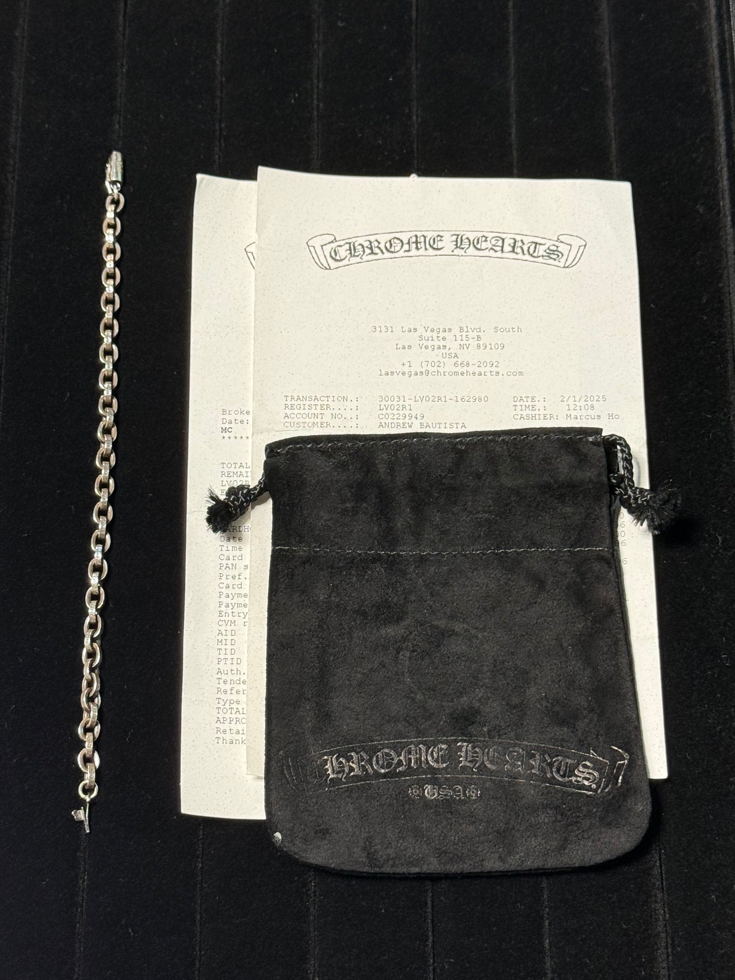 Chrome Hearts Paper Chain Bracelet 7in