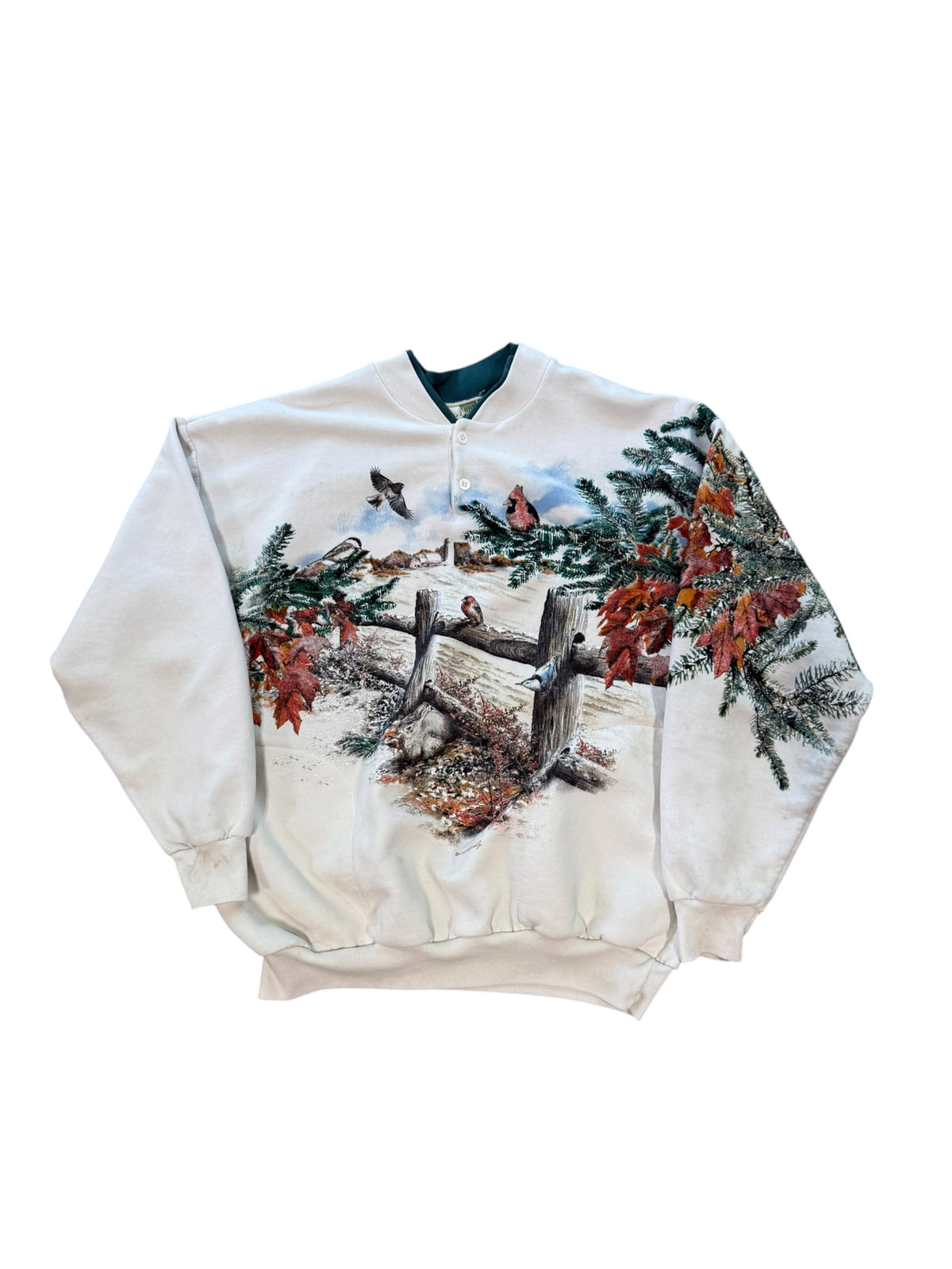 (L) 90’s SnowBirds All Over Print Nature Crewneck