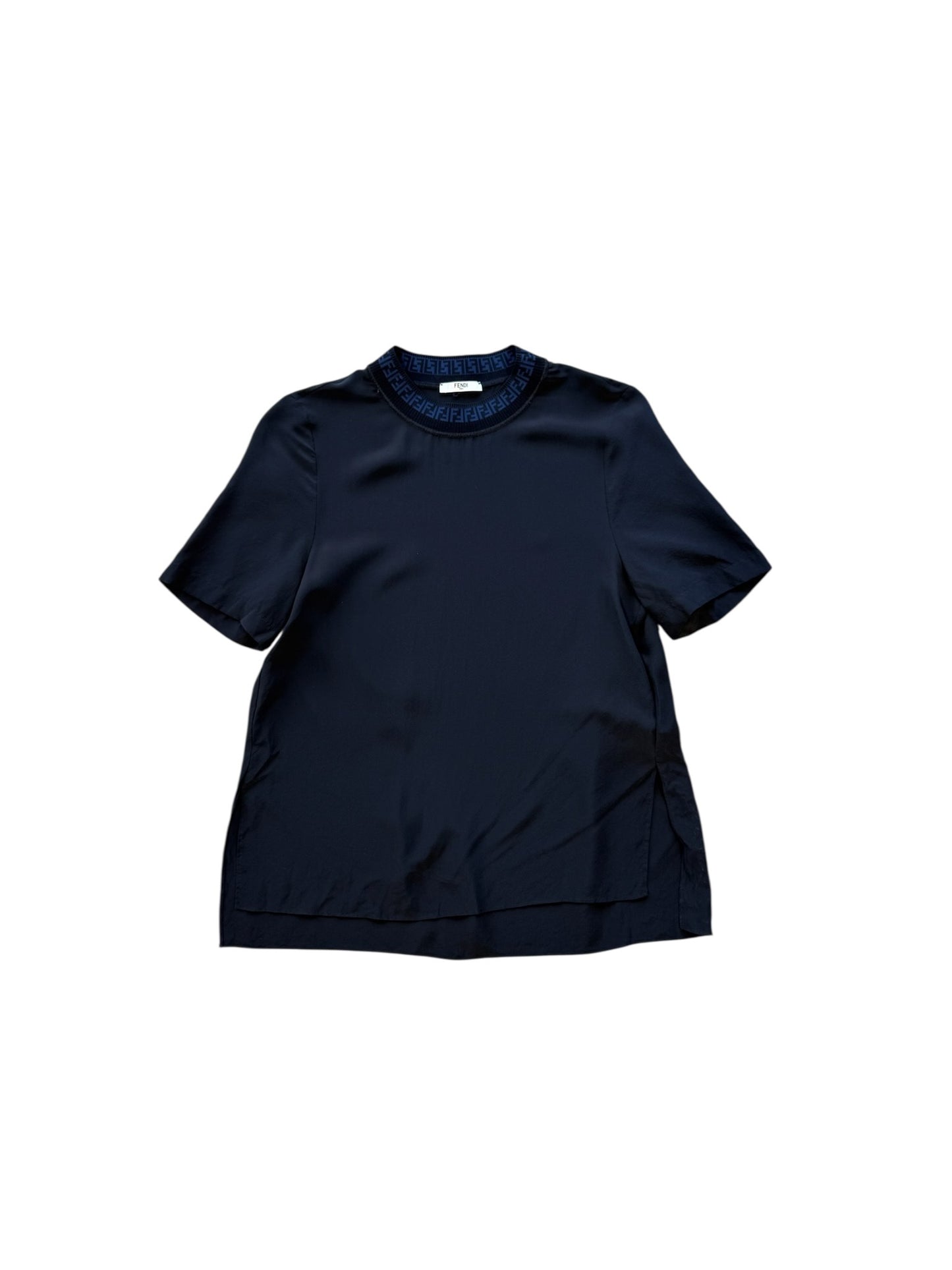 (S) Fendi Women’s Black 100% Silk Shirt
