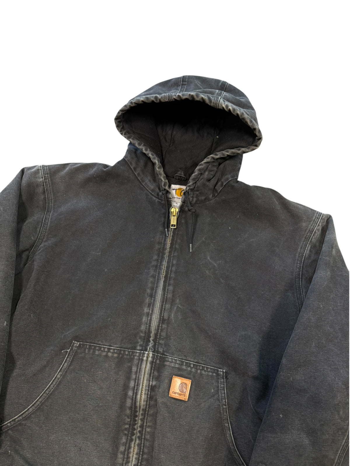 (XL) Vintage Carhartt Stone Wash Hooded Jacket
