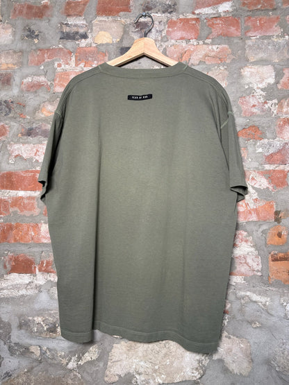 Fear Of God Mainline Moss Green Tee Sz L