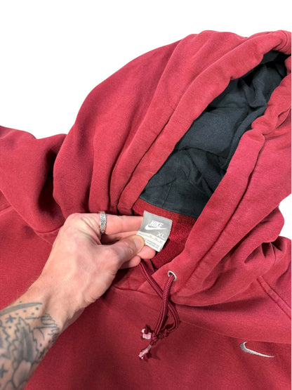 (XL) Y2K Nike Basic Swoosh Red Hoodie