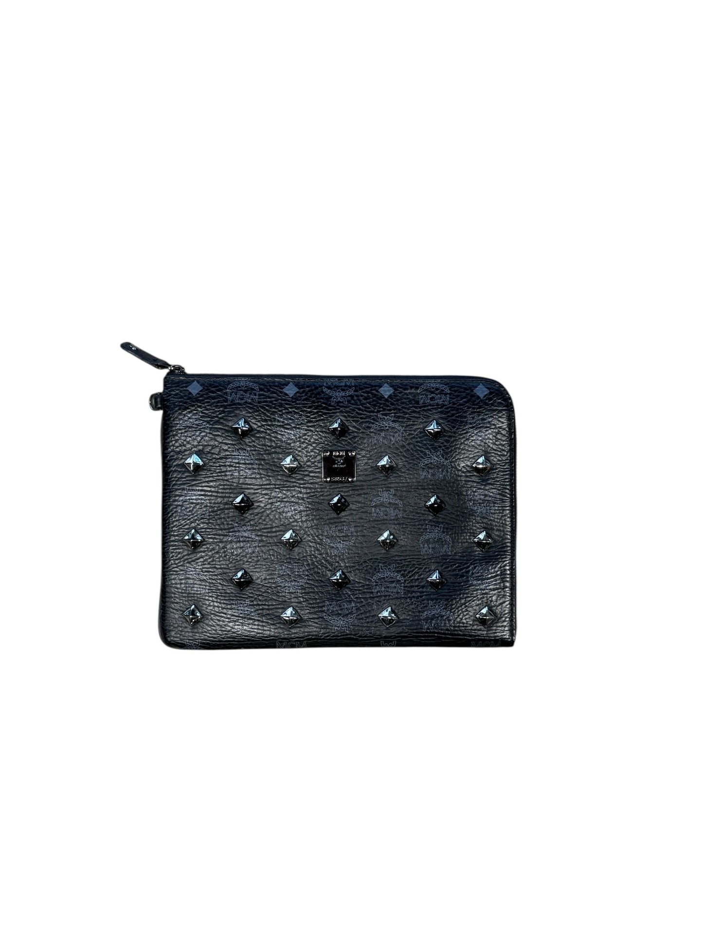 MCM Black Studded Clutch Bag