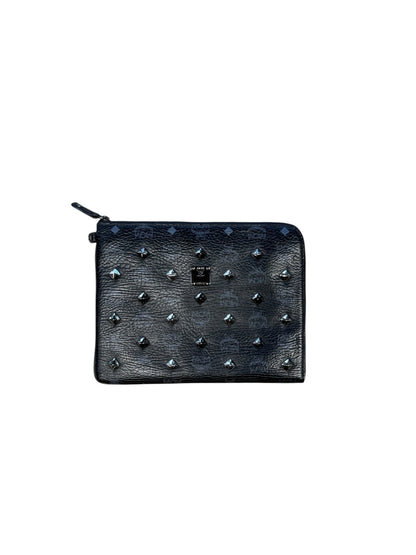 MCM Black Studded Clutch Bag