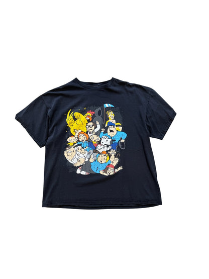 (XXL) 00s Family Guy Fighting Faded T-Shirt