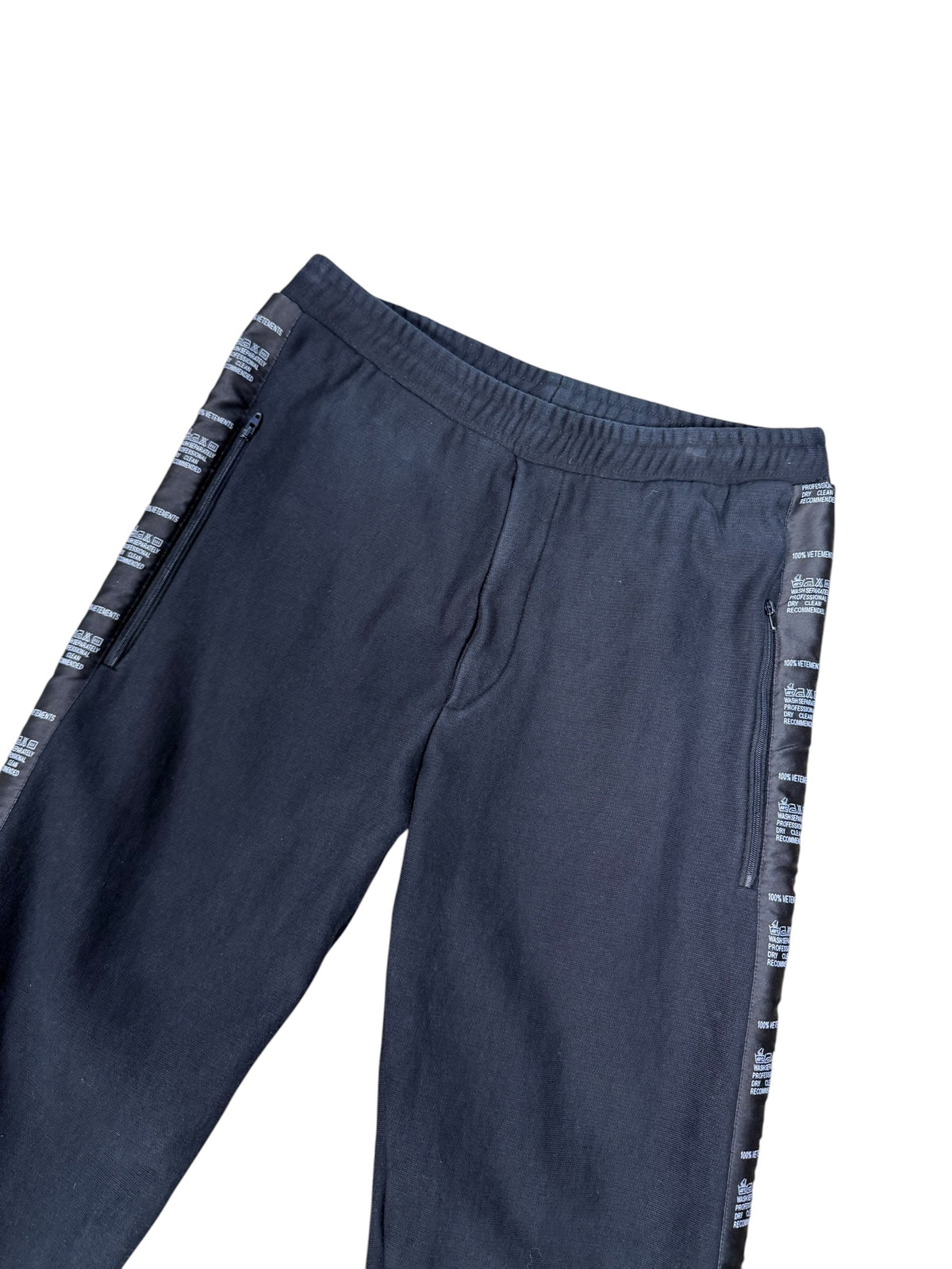 (L) Vetements Wash Label Black Sweatpants