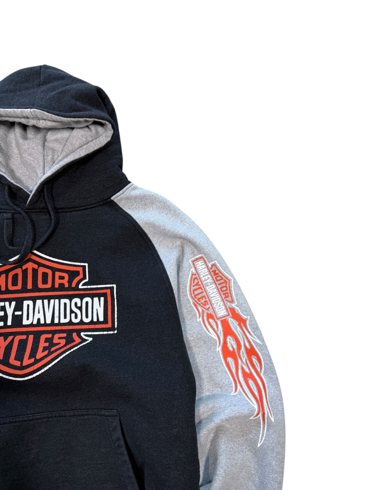 (M) Vintage Harley Davidson Flames Hoodie