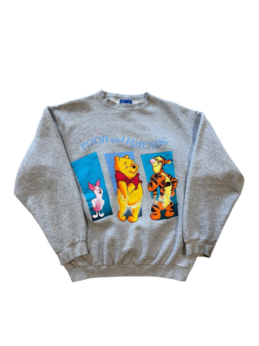 (L) 90s Pooh & Freinds Grey Crew
