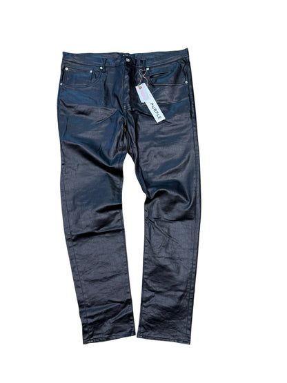 (40) Purple Waxed Leather Jeans