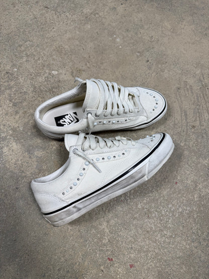 (8) Pearlized Vans LX White Old School 36 Used