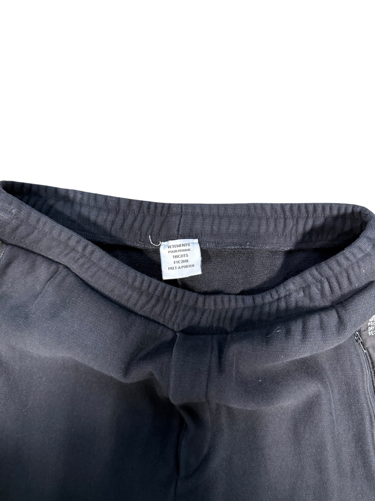 (L) Vetements Wash Label Black Sweatpants