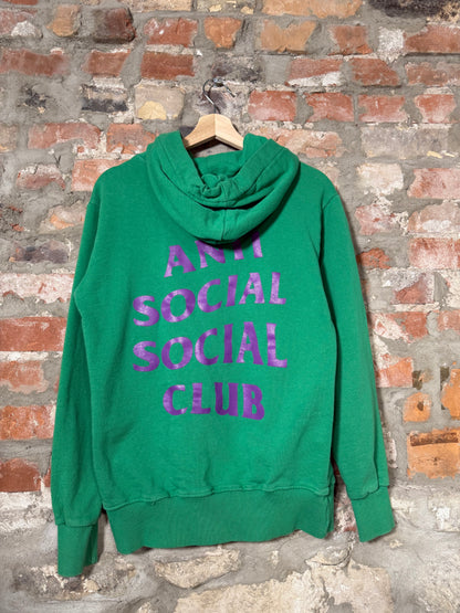 Anti Social Social Club Smoke & Mirrors Green Hooded Sweater Sz M
