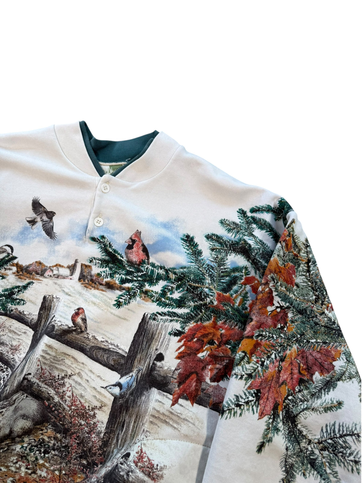 (L) 90’s SnowBirds All Over Print Nature Crewneck