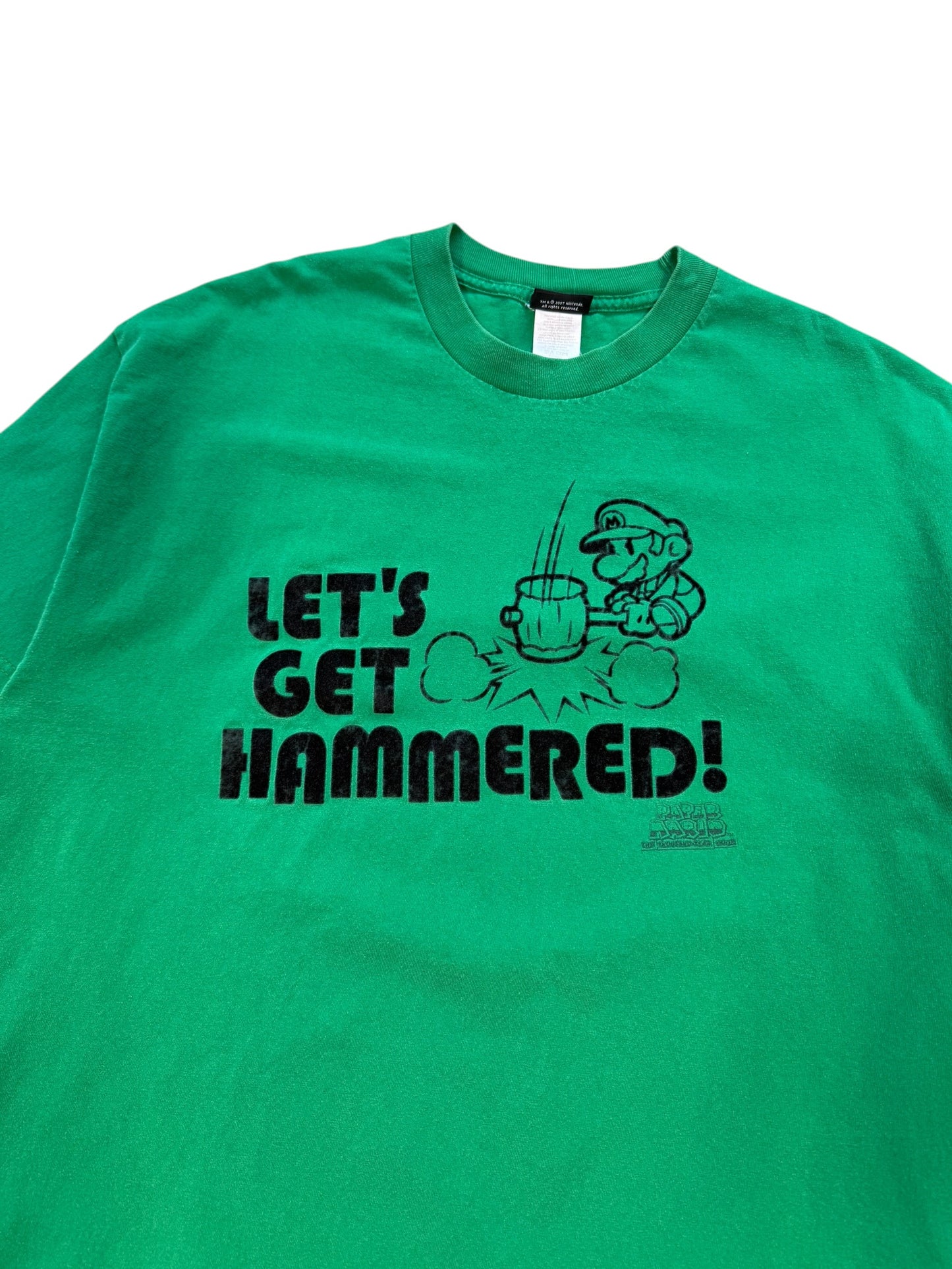 (XL) Vintage 2000s Paper Mario Let’s Get Hammered Tshirt