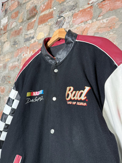 1990s Budweiser Jeff Hamilton NASCAR Racing Jacket Sz L