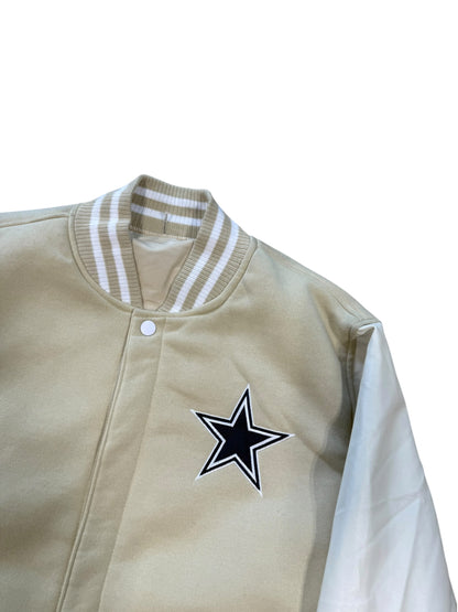(XL) Y2K Dallas Cowboys Crème Revisable Sports Jacket