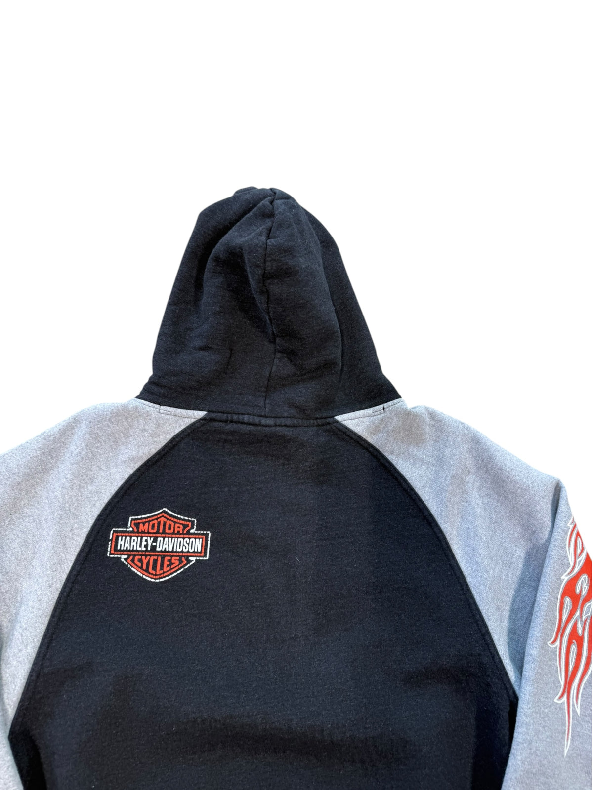 (M) Vintage Harley Davidson Flames Hoodie