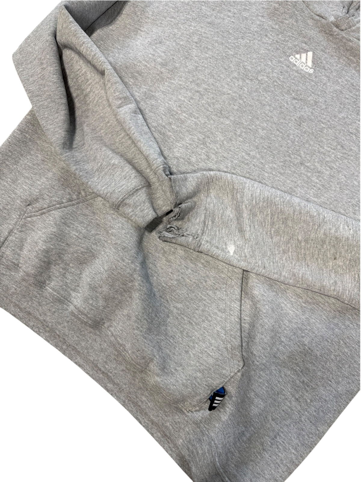(XL) Vintage Adidas Middle Logo Grey Hoodie