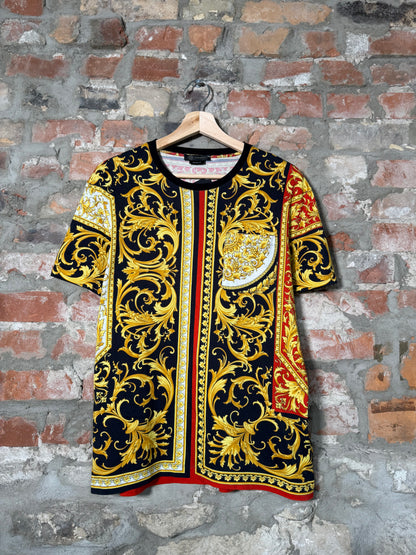 Versace Gold Print T Shirt Sz L