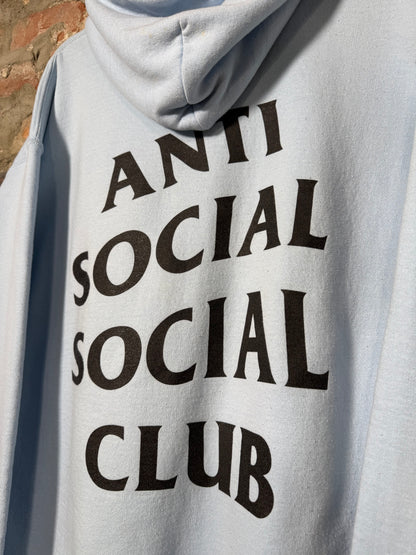 Anti Social Social Club Classic Logo Blue Hoodie Sz L