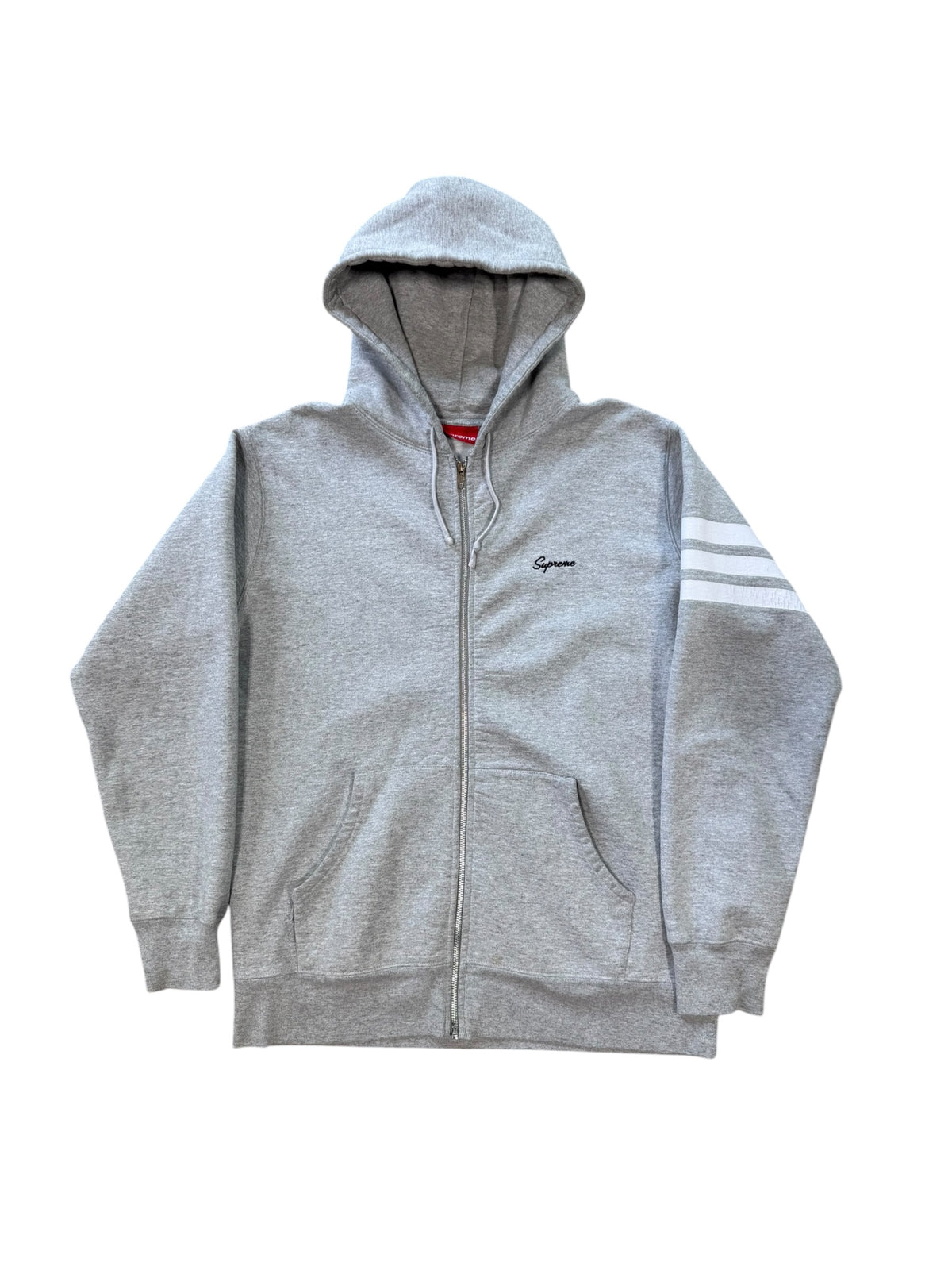 (XL) Supreme Zip Up Script Logo Hoodie