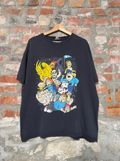 (XXL) 00s Family Guy Fighting Faded T-Shirt