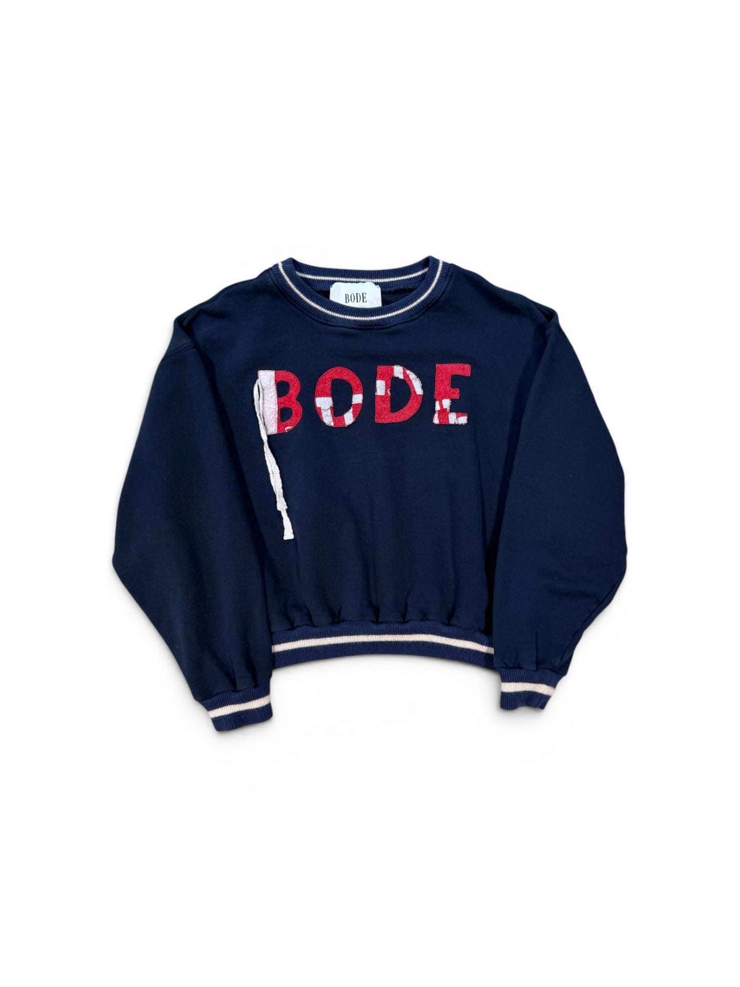 (XL) Bode New York Distressed Cropped Crewneck