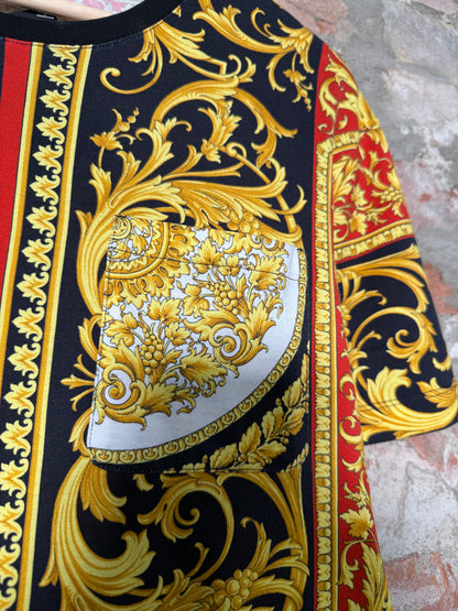 Versace Gold Print T Shirt Sz L